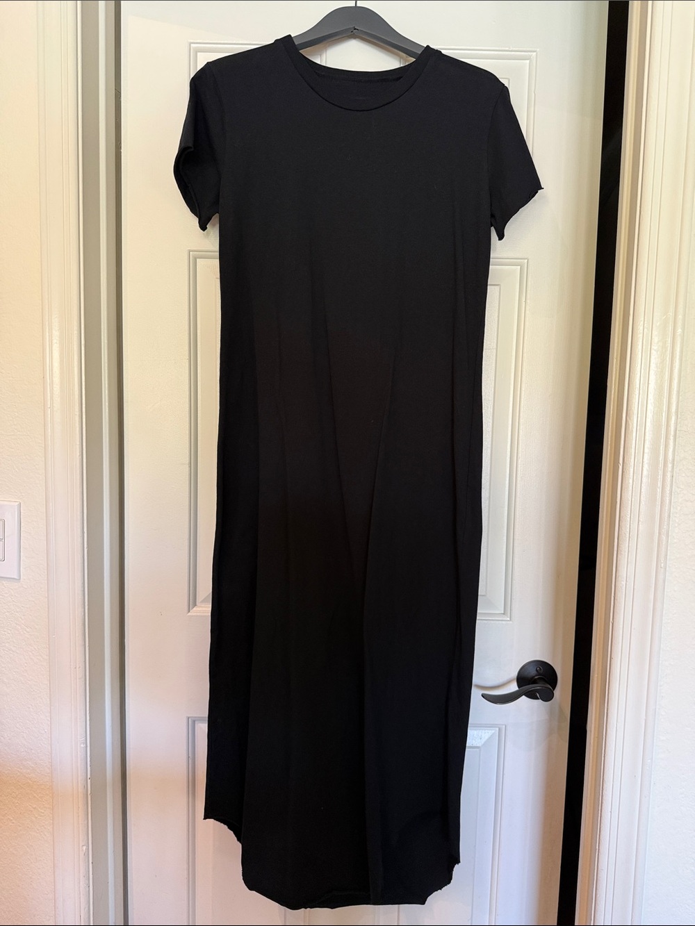 Frank & Eileen Black Short-Sleeve Maxi Tee Dress